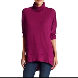 Madison & Berkeley Oversized Sweater Hi-Lo Hem NORDSTROM Turtleneck Tunic